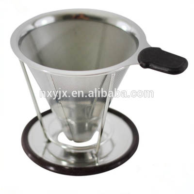 Single Serve Cup Small Pot Stainless Steel Pour Over Coffee Dripper and Brewer